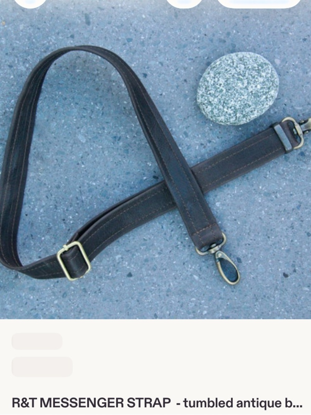 Rough & Tumble R&T Leather and Brass Bag Strap